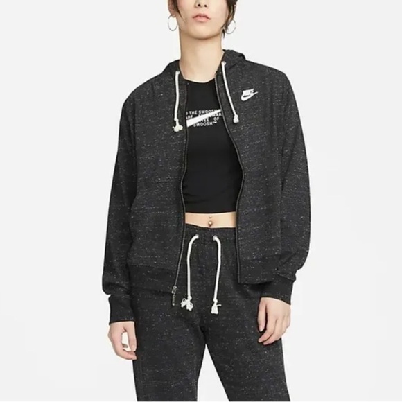 Nike Tops - Nike Sportswear Gym Vintage organic cotton Full Zip gray hoodie Woman’s Small